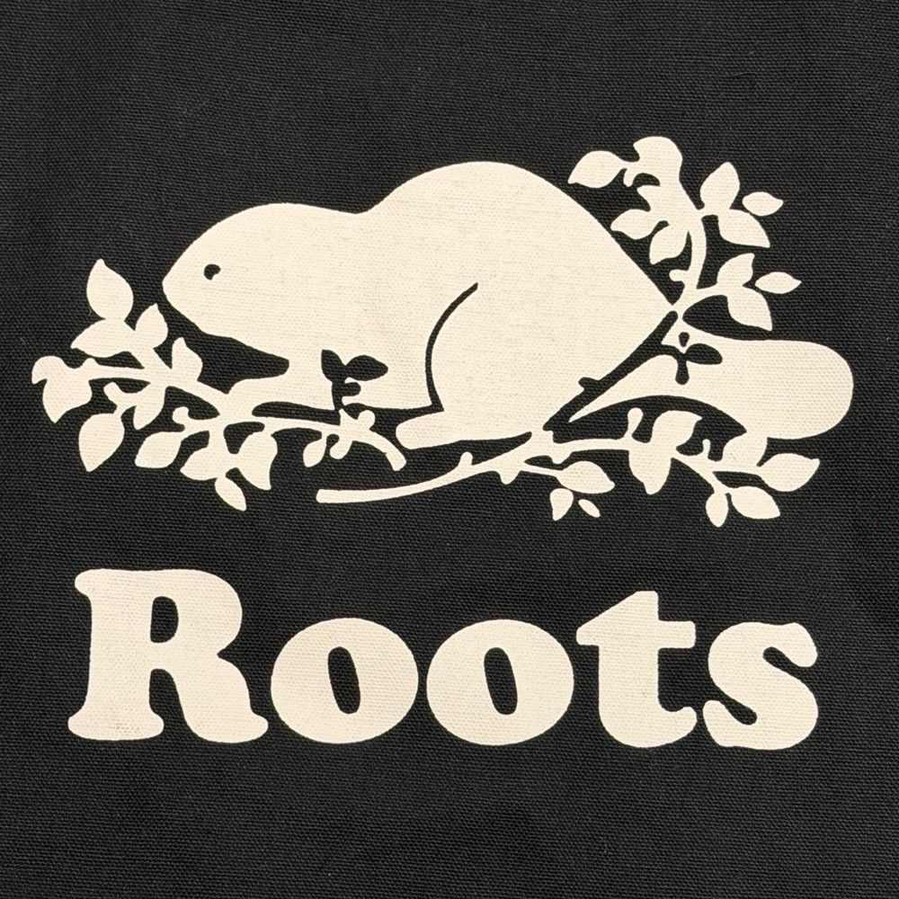 Roots Organic Cotton Black Canvas Tote View 2